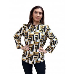 Bluza cu nasturi, imprimata...